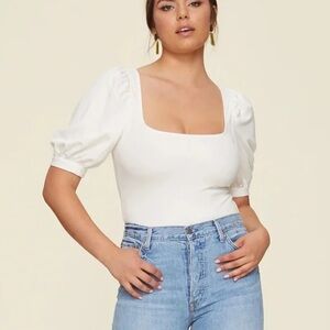 LPA Bria Bodysuit in White - L